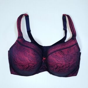 Cacique Modern Lace Covered Back Smoothing Bra Underwire Bra